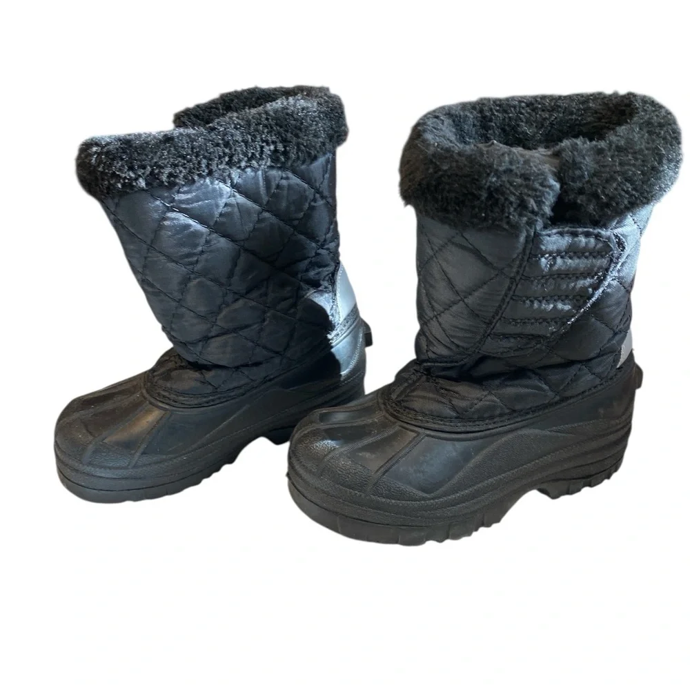 Kids Black Winter Snow Boots size 11